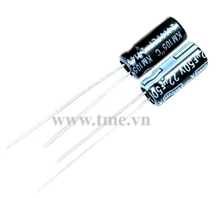 22uF/50V ±20% Aluminum Electrolytic Capacitor, Size 5x11mm