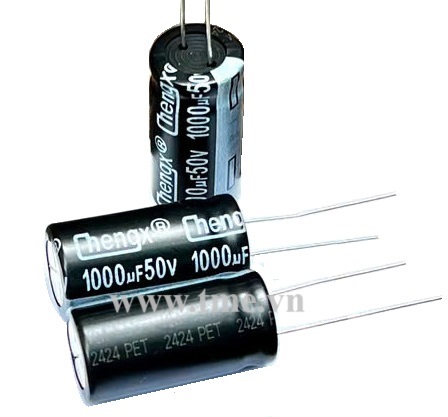 1000uF/50V ±20% Aluminum Electrolytic Capacitor, Size 13x25mm