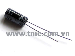 33uF/25V ±20% Aluminum Electrolytic Capacitor, 5.0x11
